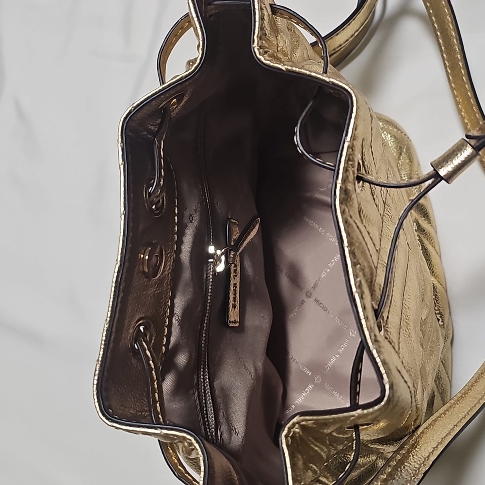Michael Kors Metallic Gold Quilted Bag - Picture 6 of 6